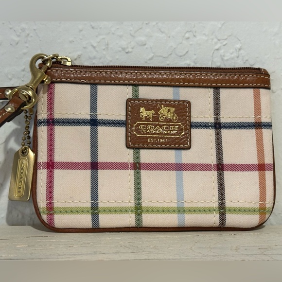 Coach Handbags - Coach Bleeker Tattersall Vintage Wristlet w/original Brass Hangtag